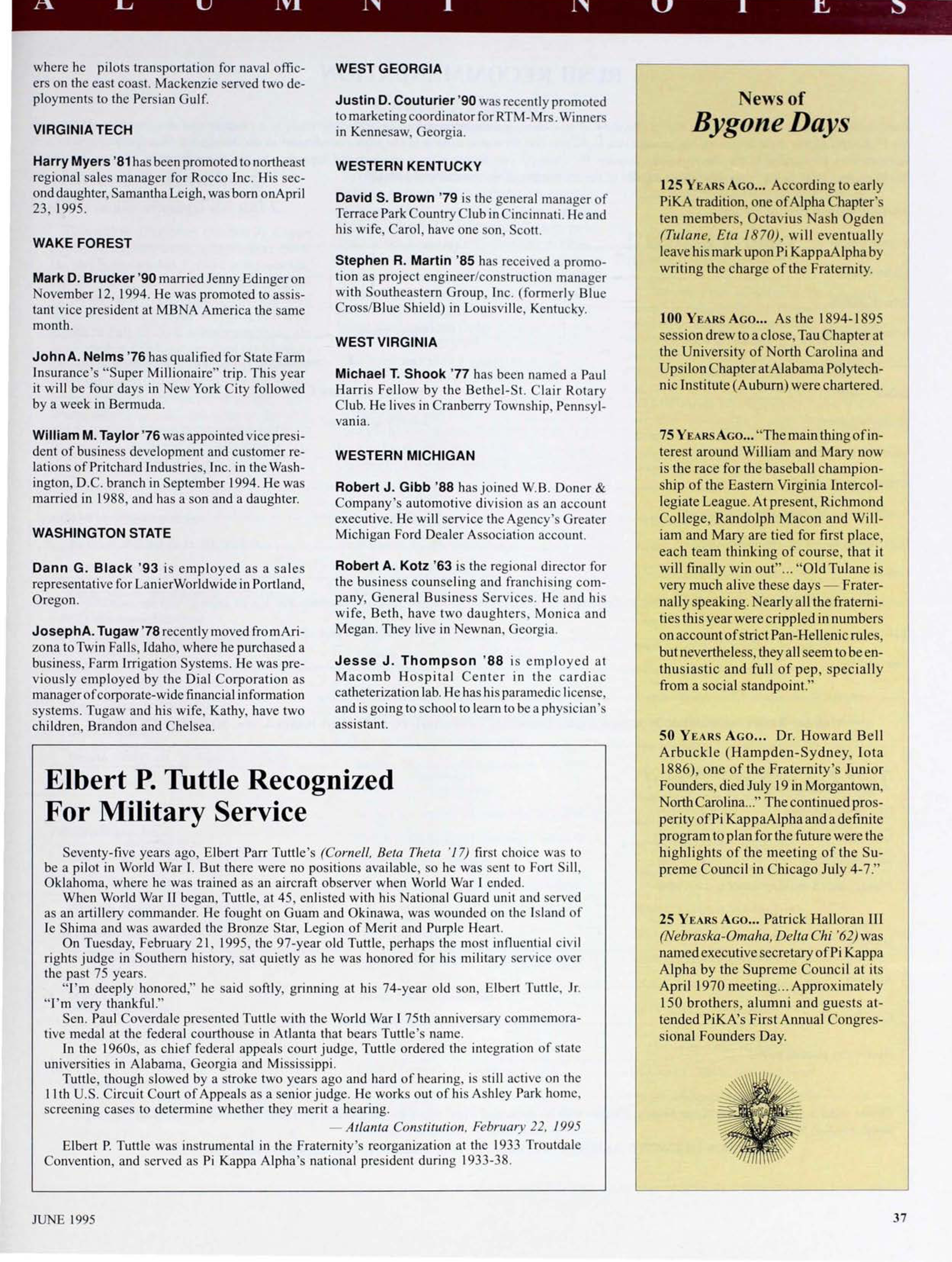 Elbert P. Tuttle Recognized for Military Service